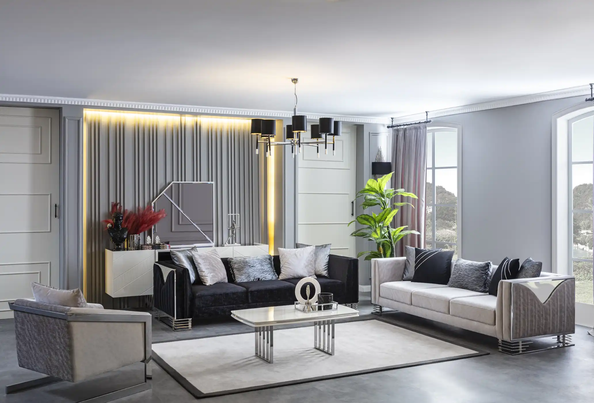 Bella Gümüş Koltuk Takımı