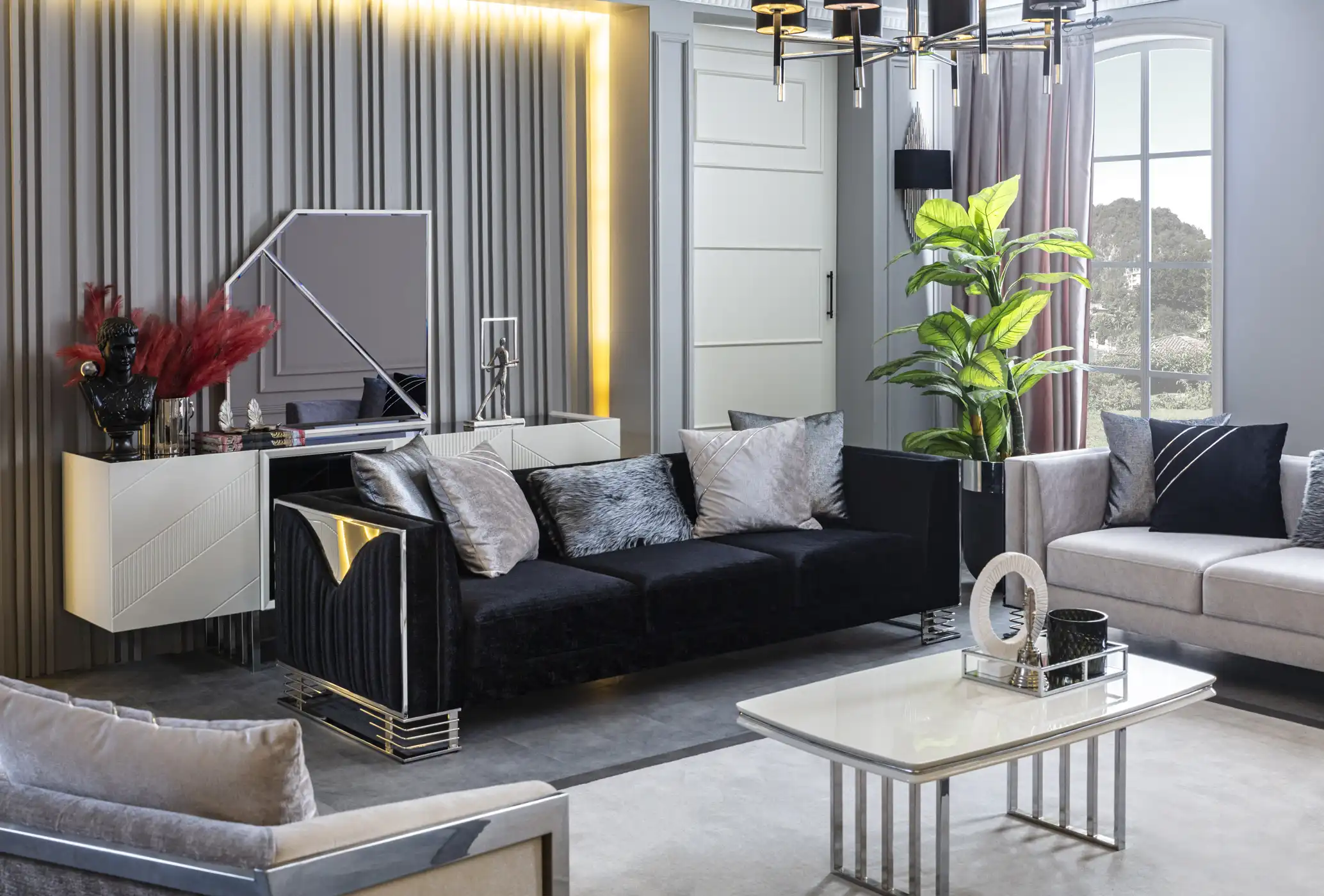 Bella Gümüş Koltuk Takımı